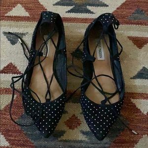 Steve Madden Black Suede Eleanor Lace up